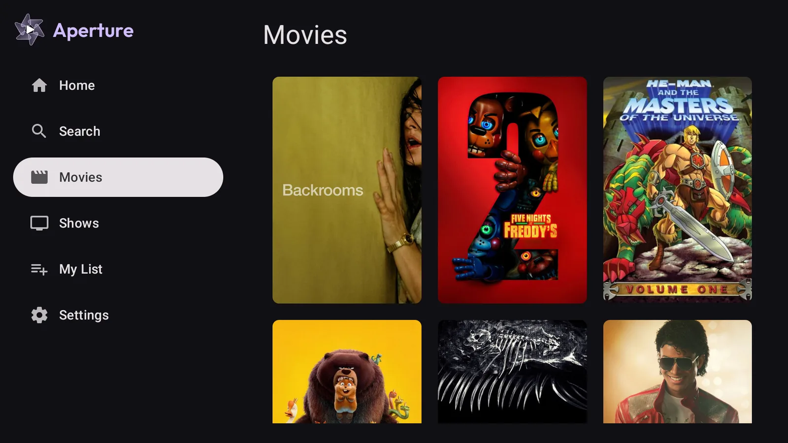 Aperture Movies library